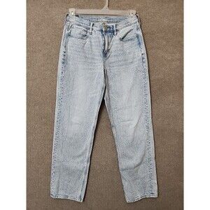 American Eagle 90s Straight Jeans Womens 8 Blue Light Wash No Stretch Cotton